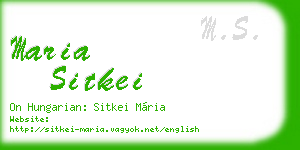 maria sitkei business card
